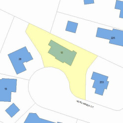 18 Norumbega Ct, Newton MA  02466-2298 plot plan