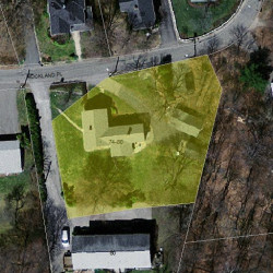 78 Rockland Pl, Newton MA  02464-1234 aerial view