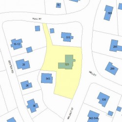 525 Walnut St, Newton MA  02460-2468 plot plan