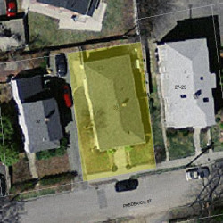 33 Frederick St, Newton MA  02460-2249 aerial view