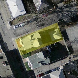 42 Thornton St, Newton MA  02458-1532 aerial view