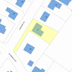 25 Elmhurst Rd, Newton MA  02458-2206 plot plan
