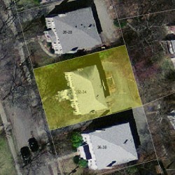 32 Blake St, Newton MA  02460-2028 aerial view
