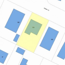 184 Derby St, Newton MA  02465-1560 plot plan