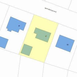 47 Maplewood Ave, Newton MA  02459-2527 plot plan