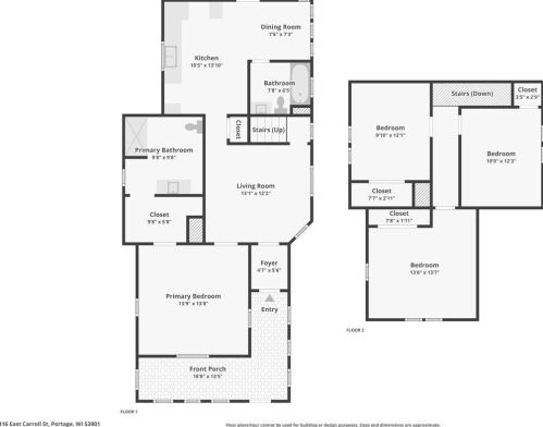 416 Carroll St, Portage WI  53901-1806 exterior
