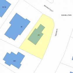 601 Centre St, Newton MA  02458-2305 plot plan