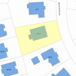 15 Westchester Rd, Newton MA 02458-2519 plot plan