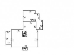 346 Wolcott St, Newton MA  02466-1510 floor plan