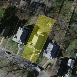 69 Waban St, Newton MA  02458-1456 aerial view