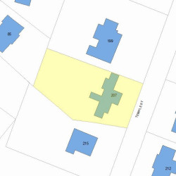 207 Temple St, Newton MA 02465-2332 plot plan