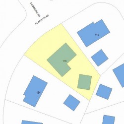 116 Plymouth Rd, Newton MA  02461-1018 plot plan