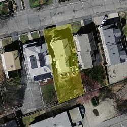 34 Court St, Newton MA  02458-1264 aerial view