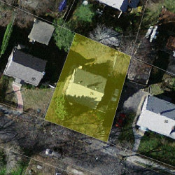 74 Maplewood Ave, Newton MA  02459-2526 aerial view