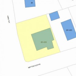 231 Newtonville Ave, Newton MA  02458-1828 plot plan