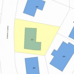 222 Country Club Rd, Newton MA  02459-3115 plot plan