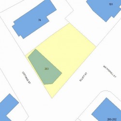 203 Elliot St, Newton MA  02464-1230 plot plan