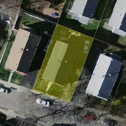 51 Gardner St, Newton MA  02458-1404 aerial view