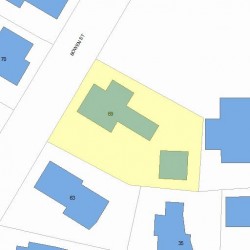 69 Bowen St, Newton MA  02459-1803 plot plan