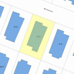 12 Rockland St, Newton MA  02458-1411 plot plan