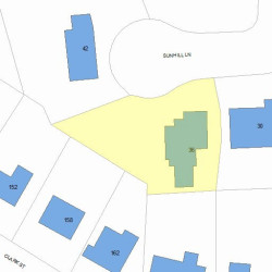 36 Sunhill Ln, Newton MA  02459-2403 plot plan