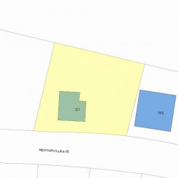 121 Newtonville Ave, Newton MA  02458-1851 plot plan