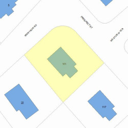 111 Prospect St, Newton MA  02465-2312 plot plan