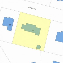 116 Falmouth Rd, Newton MA 02465-1127 plot plan