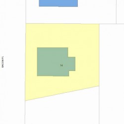 14 Bacon Pl, Newton MA  02464-1004 plot plan
