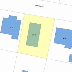 86 Warwick Rd, Newton MA  02465-1724 plot plan