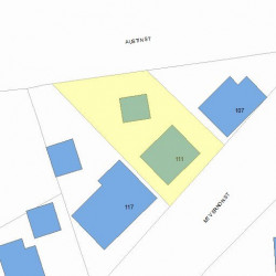 111 Mount Vernon St, Newton MA  02465-2559 plot plan