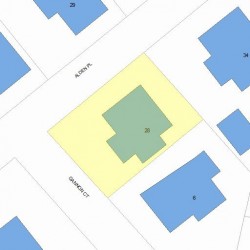 28 Alden Pl, Newton MA  02465-1529 plot plan