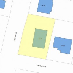 24 Central Ave, Newton MA  02460-1707 plot plan