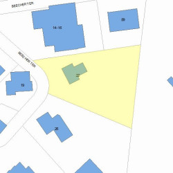 22 Beecher Ter, Newton MA  02459-2319 plot plan