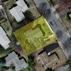52 Mosman St, Newton MA  02465-1303 aerial view