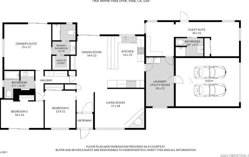 1900 Monte Vista Dr, Vista, CA 92084-7126