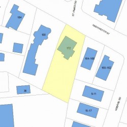 172 Washington St, Newton MA  02458-2251 plot plan