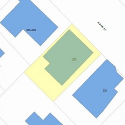 233 Adams St, Newton MA  02458-1246 plot plan