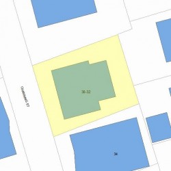32 Channing St, Newton MA  02458-1606 plot plan