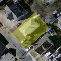 168 Chapel St, Newton MA  02458-1308 aerial view