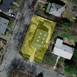 65 Endicott St, Newton MA  02461-1031 aerial view