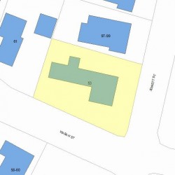 53 Waban St, Newton MA  02458-1456 plot plan