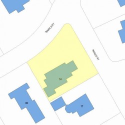 54 Temple St, Newton MA 02465-2307 plot plan