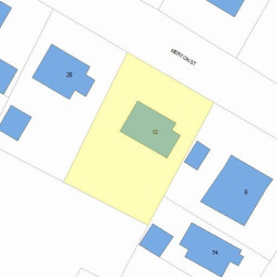 12 Merton St, Newton MA  02458-2222 plot plan