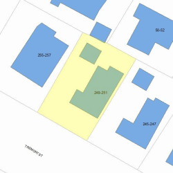 249 Tremont St, Newton MA  02458-2111 plot plan
