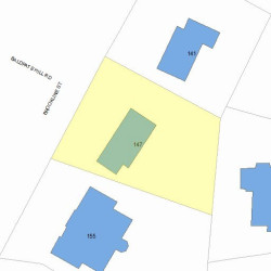 147 Brookline St, Newton MA  02467 plot plan