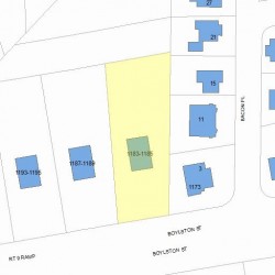 1185 Boylston St, Newton MA  02464-1005 plot plan