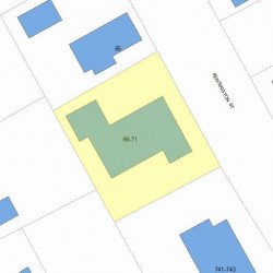 69 Kensington St, Newton MA  02460-1311 plot plan