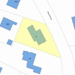 25 Stanton Ave, Newton MA  02466-3005 plot plan