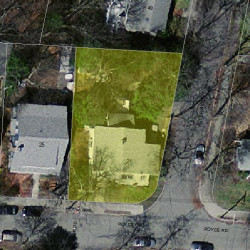 21 Royce Rd, Newton MA  02459-1015 aerial view